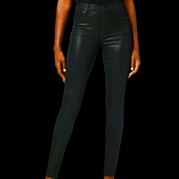 NWOT Hudson Jeans ‘Barbara High-Rise Super Skinny Ankle Jean’ in “Noir Coated” - Picture 1 of 16